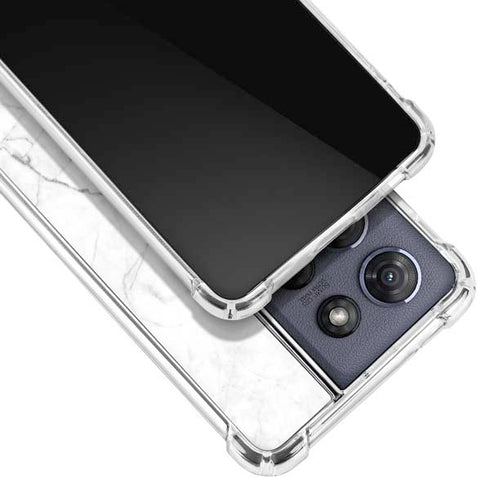 White Marble Moto G Play 5G (2025) Clear Case